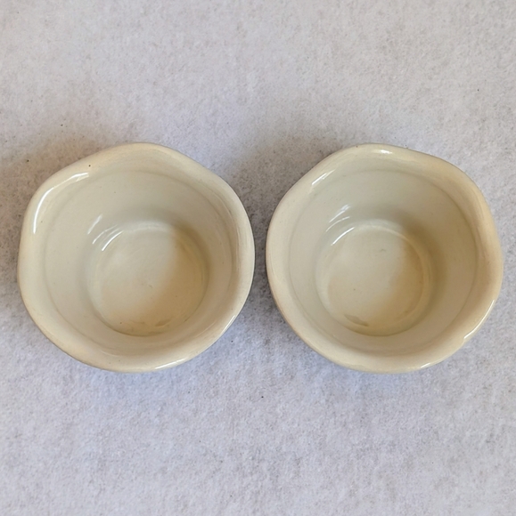 Polish Pottery Tealight Candle Holders with Blue, Yellow, & Brown Floral Design - Picture 5 of 8